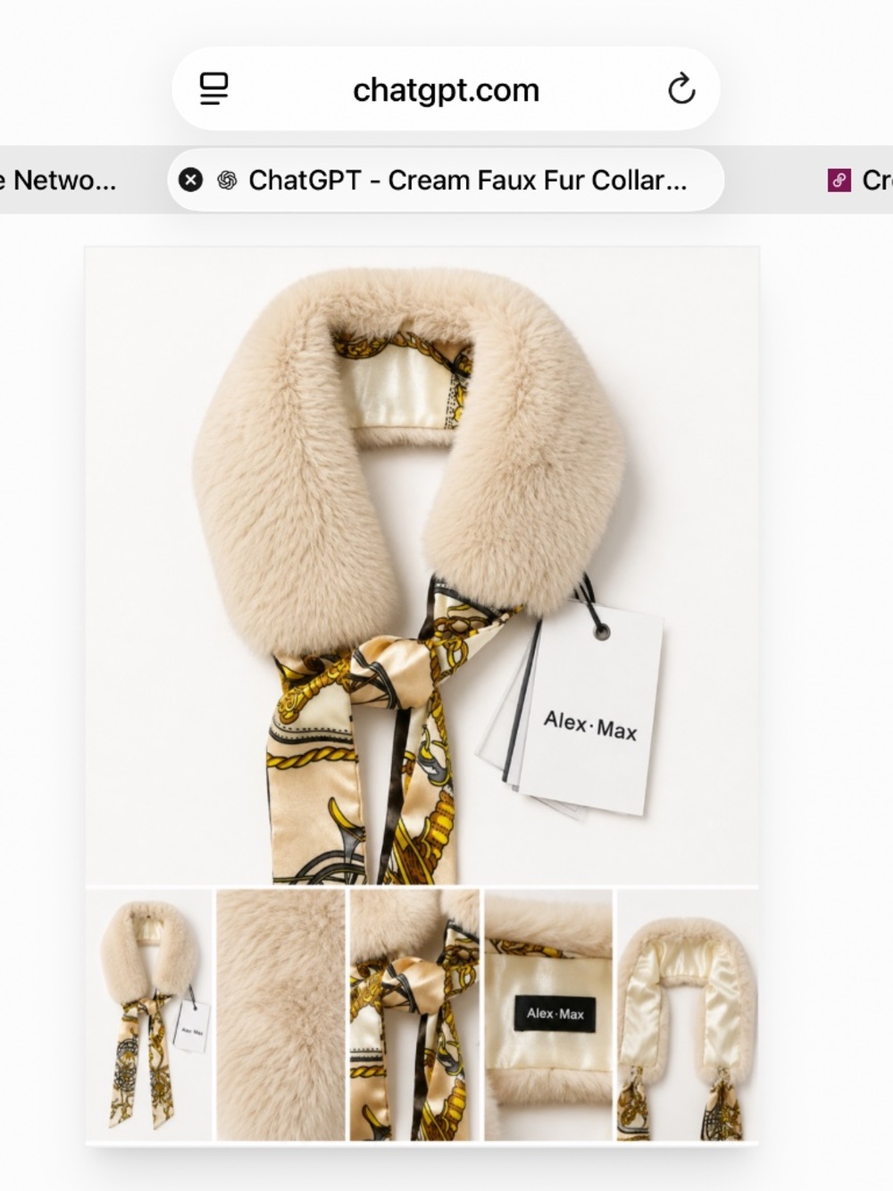 Alex Max Faux Fur Collar Scar
